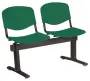 VINCENZA - 2, plastová lavice do čekárny, 2-sedák, zelená, kostra černá