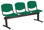 VINCENZA - 3, plastová lavice do čekárny, 3-sedák, zelená, kostra černá