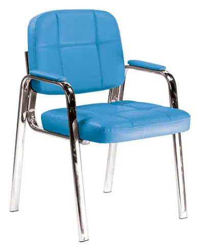 ANDY židle konferenční, kostra chrom, modrá PU