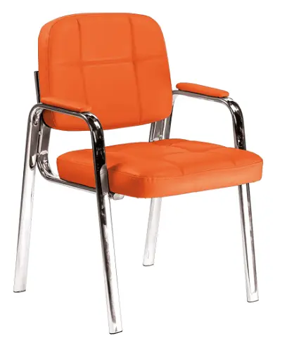 ANDY židle konferenční, kostra chrom, oranžová PU