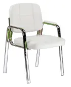 ANDY židle konferenční, kostra chrom, slonová kost PU