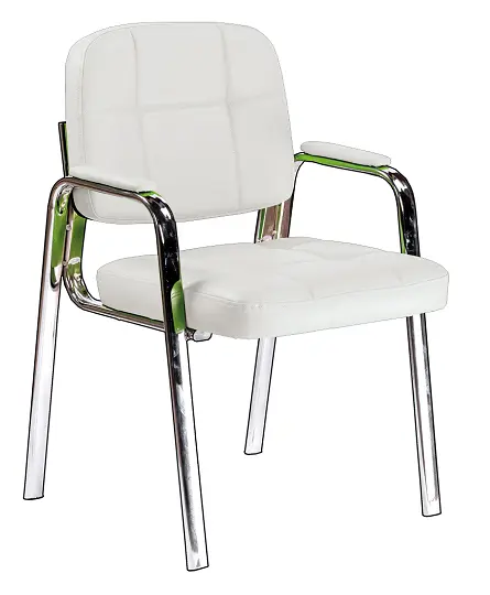 ANDY židle konferenční, kostra chrom, slonová kost PU