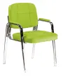 ANDY židle konferenční, kostra chrom, zelená PU