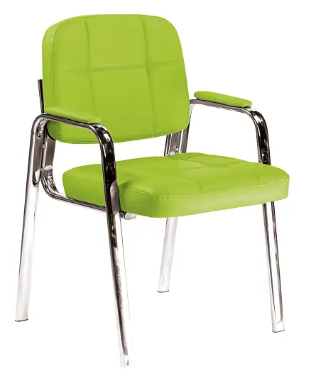 ANDY židle konferenční, kostra chrom, zelená PU