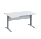 LKR 28 - 144 stůl kancelářský, rohový, levý, kovová podnož stříbrná, deska 25 mm, široký 1400 mm, bí
