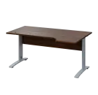 LKR 28 - 164 stůl kancelářský, rohový, pravý, kovová podnož stříbrná, deska 25 mm, široký 1600 mm, o