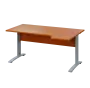 LKR 28 - 164 stůl kancelářský, rohový, pravý, kovová podnož stříbrná, deska 25 mm, široký 1600 mm, třešeň šumavská