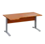 LKR 28 - 164 stůl kancelářský, rohový, levý, kovová podnož stříbrná, deska 25 mm, široký 1600 mm, třešeň šumavská