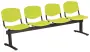 VINCENZA - 4, plastová lavice do čekárny, 4-sedák, pistaciová, kostra černá