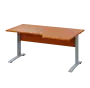LKR 28 - 166 stůl kancelářský, rohový, pravý, kovová podnož stříbrná, deska 25 mm, široký 1600 mm, třešeň šumavská