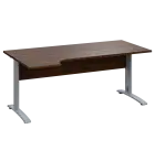 LKR 28 - 184 stůl kancelářský, rohový, levý, kovová podnož stříbrná, deska 25 mm, široký 1800 mm, oř