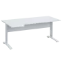 LKR 28 - 184 stůl kancelářský, rohový, levý, kovová podnož bílá, deska 25 mm, široký 1800 mm, bílá