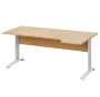 LKR 28 - 184 stůl kancelářský, rohový, pravý, kovová podnož bílá, deska 25 mm, široký 1800 mm, javor horský