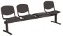 VINCENZA - 4 S, plastová lavice do čekárny, 3-sedák, stolek, černá, kostra černá
