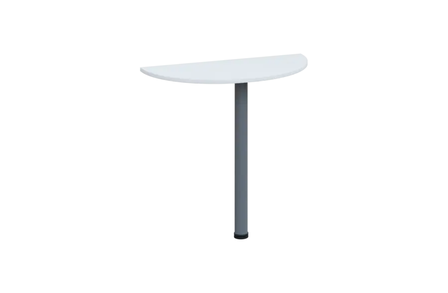 EJD 2 - 81 přístavba jednací, kovová podnož stříbrná, síla desky 25 mm, široká 800 mm, bílá