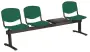 VINCENZA - 4 S, plastová lavice do čekárny, 3-sedák, stolek, zelená, kostra černá
