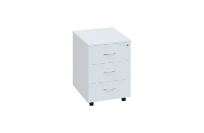 CKC 2 - 00 kontejner pojízdný, 3-zásuvkový, deska 25 mm, centrální zámek, bílá