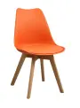 DINO židle konferenční, nohy buk, plast + sedák oranžový