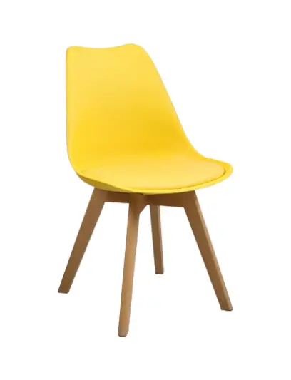 DINO židle konferenční, nohy buk, plast + sedák žlutý