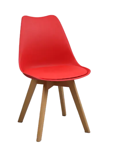 DINO židle konferenční, nohy buk, plast + sedák červený