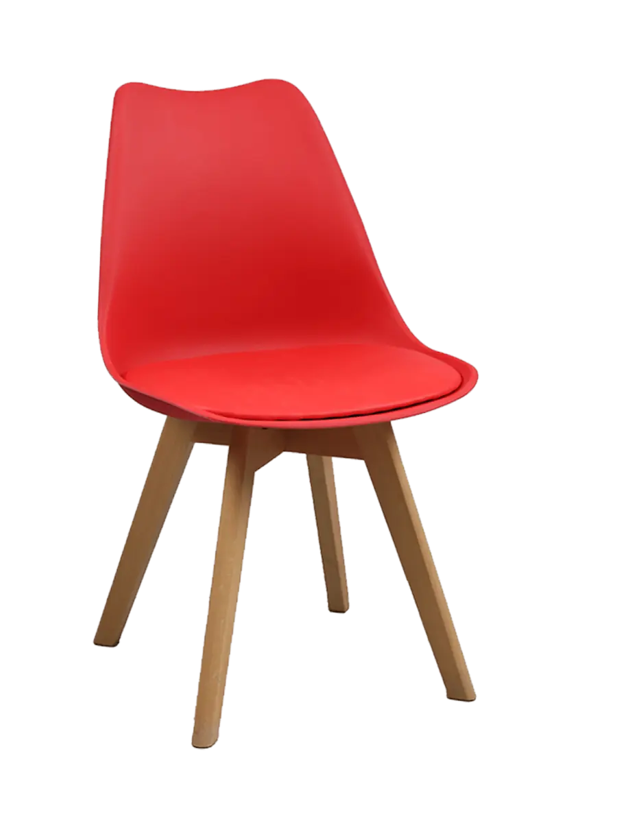 DINO židle konferenční, nohy buk, plast + sedák červený