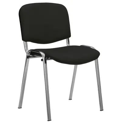 MESSINA CR židle konferenční, kostra chrom, koženka černá
