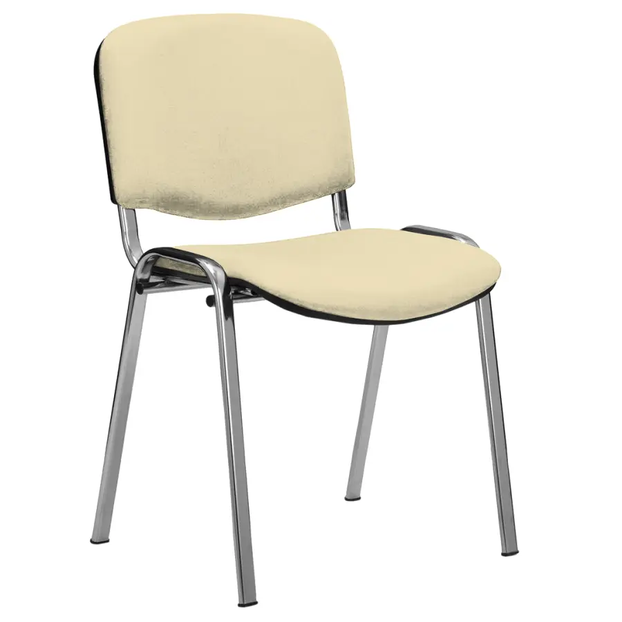 MESSINA CR židle konferenční, kostra chrom, koženka smetanová