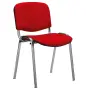 MESSINA CR židle konferenční, kostra chrom, koženka červená