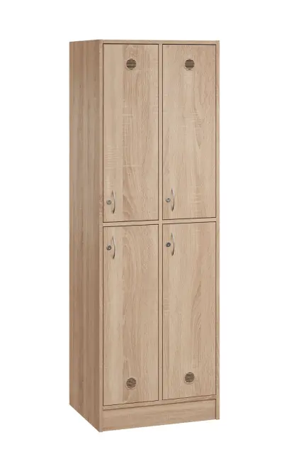 SL - 2222 šatní skříň dřevěná, 4-úložné boxy, háček, 1800x600x500, sokl, dub bardolino SL - 2222 šatní skříň dřevěná, 4-úložné boxy, háček, 1800x600x500, sokl, dub bardolino