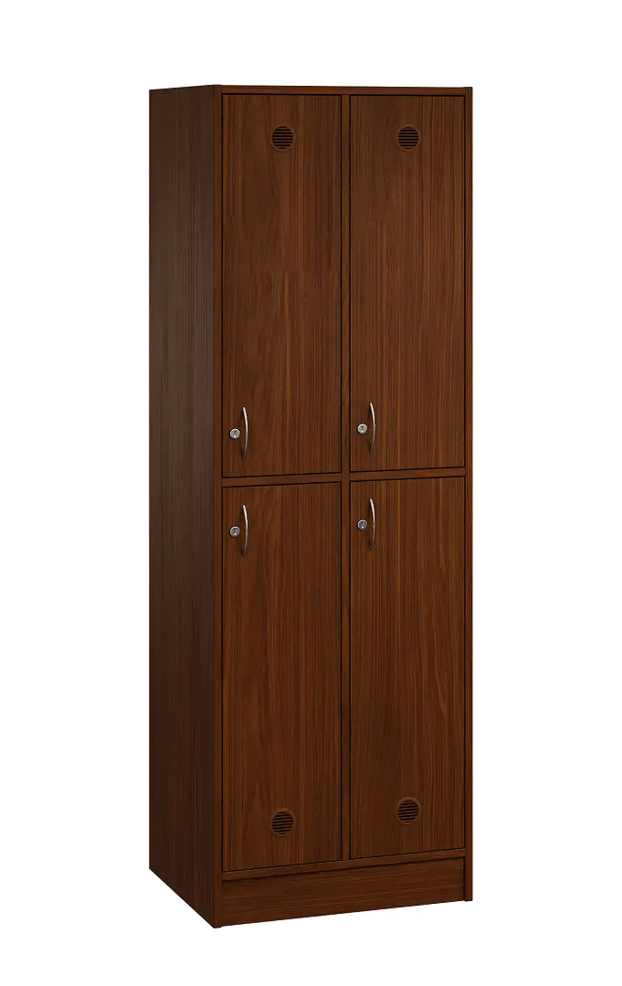 SL - 2222 šatní skříň dřevěná, 4-úložné boxy, háček, 1800x600x500, sokl, ořech královský