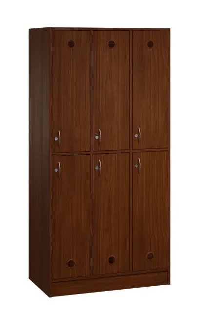 SL - 2233 šatní skříň dřevěná, 6-úložných boxů, háček, 1800x900x500, sokl, ořech královský