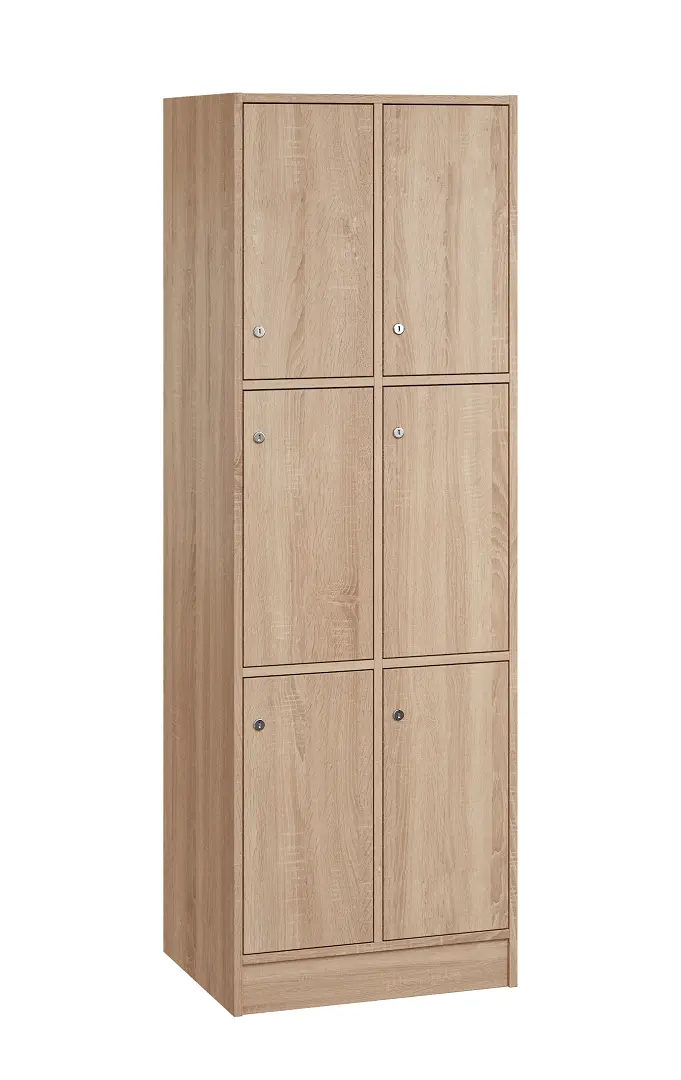 SL - 3322 šatní skříň dřevěná, 6-úložných boxů, 1800x600x500, sokl, dub bardolino