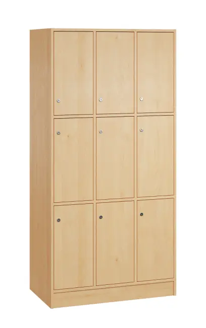 SL - 3333 šatní skříň dřevěná, 9-úložných boxů, 1800x900x500, sokl, javor horský SL - 3333 šatní skříň dřevěná, 9-úložných boxů, 1800x900x500, sokl, javor horský