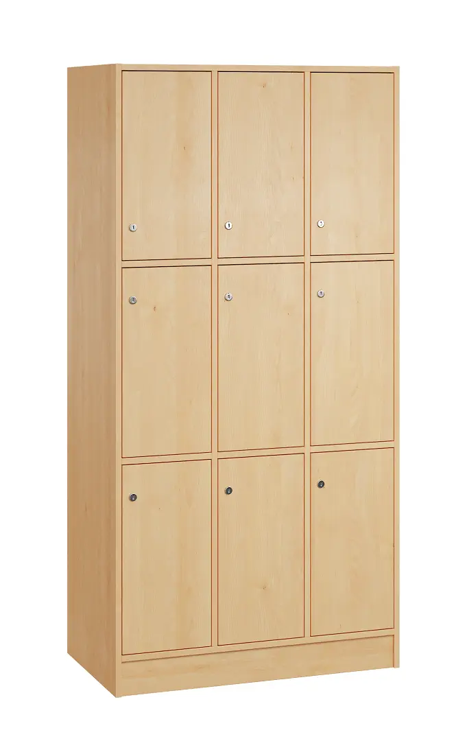 SL - 3333 šatní skříň dřevěná, 9-úložných boxů, 1800x900x500, sokl, javor horský