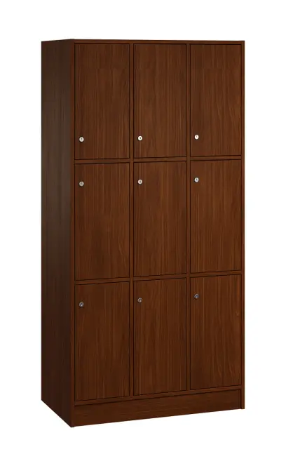 SL - 3333 šatní skříň dřevěná, 9-úložných boxů, 1800x900x500, sokl, ořech královský SL - 3333 šatní skříň dřevěná, 9-úložných boxů, 1800x900x500, sokl, ořech královský