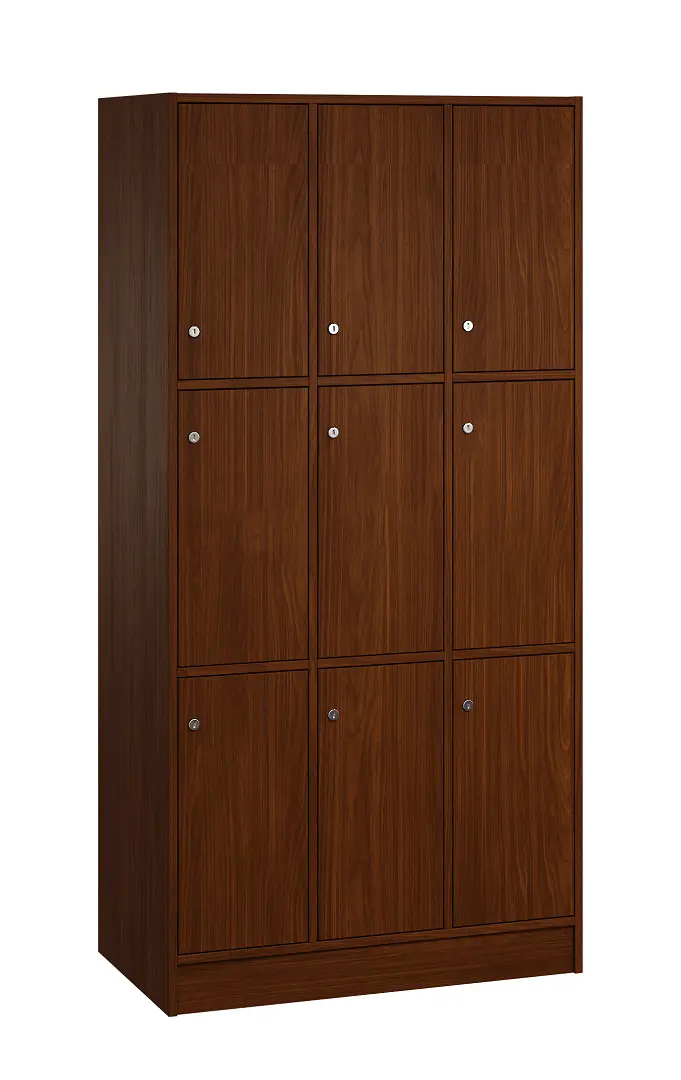 SL - 3333 šatní skříň dřevěná, 9-úložných boxů, 1800x900x500, sokl, ořech královský