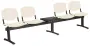 VINCENZA - 5 S, plastová lavice do čekárny, 4-sedák, stolek, krémová, kostra černá