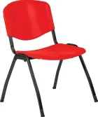 VINCENZA N židle konferenční, kostra černá, plast červený