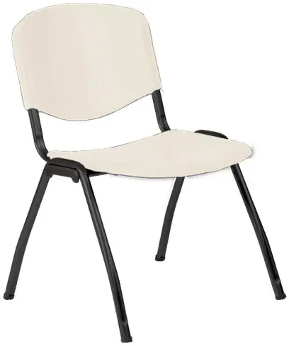 VINCENZA N židle konferenční, kostra černá, plast krémový