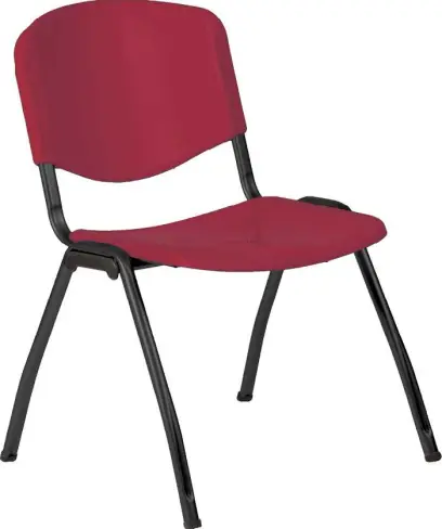 VINCENZA N židle konferenční, kostra černá, plast vínový