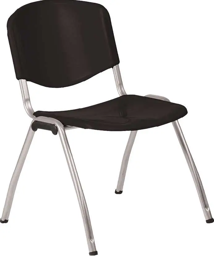 VINCENZA ST židle konferenční, kostra stříbrná, plast černý