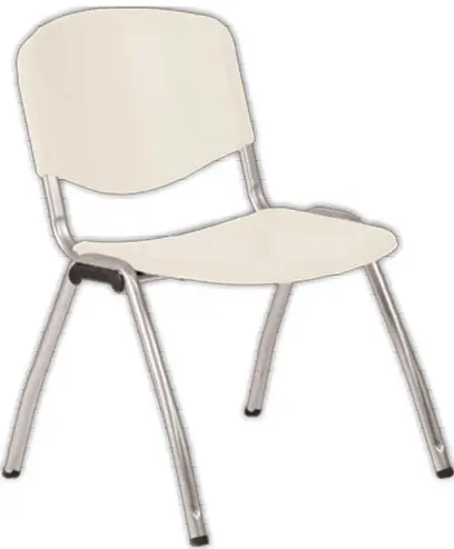 VINCENZA ST židle konferenční, kostra stříbrná, plast krémový