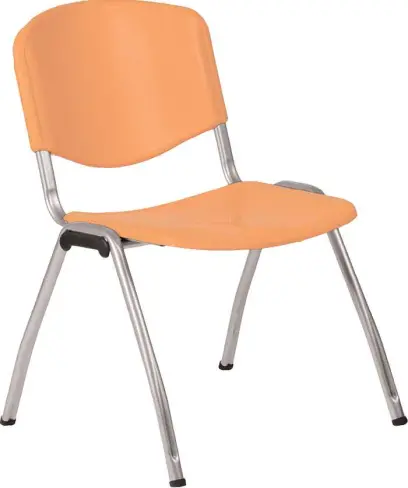 VINCENZA ST židle konferenční, kostra stříbrná, plast meruňkový