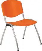 VINCENZA ST židle konferenční, kostra stříbrná, plast oranžový