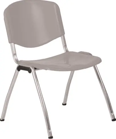 VINCENZA ST židle konferenční, kostra stříbrná, plast šedý