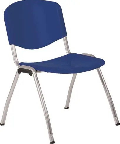 VINCENZA ST židle konferenční, kostra stříbrná, plast tmavě modrý