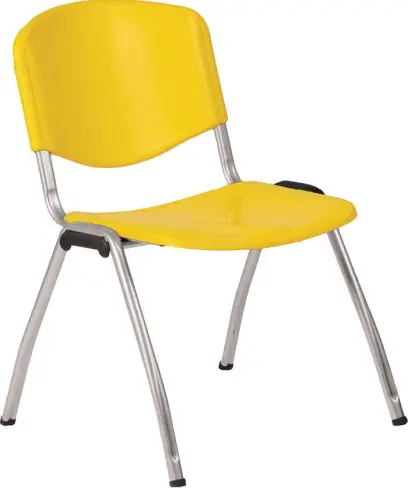 VINCENZA ST židle konferenční, kostra stříbrná, plast žlutý