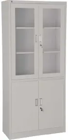 JP - 910 skříň kovová prosklená, 1950x900x400 mm, šedá