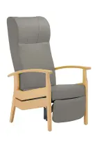 MARCUS SENIOR křeslo, moření přírodní, koženka světle šedá č. 600