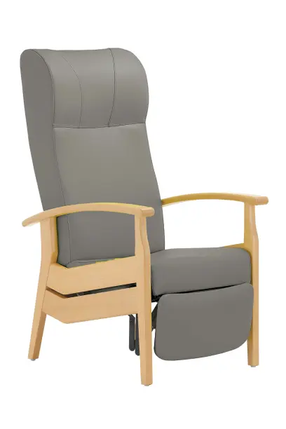 MARCUS SENIOR křeslo, moření přírodní, koženka světle šedá č. 600